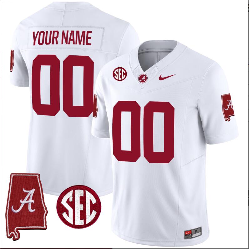 Men Alabama Crimson Tide Vapor Limited white Custom 2024 Nike NCAA Jersey 2->customized nfl jersey->Custom Jersey